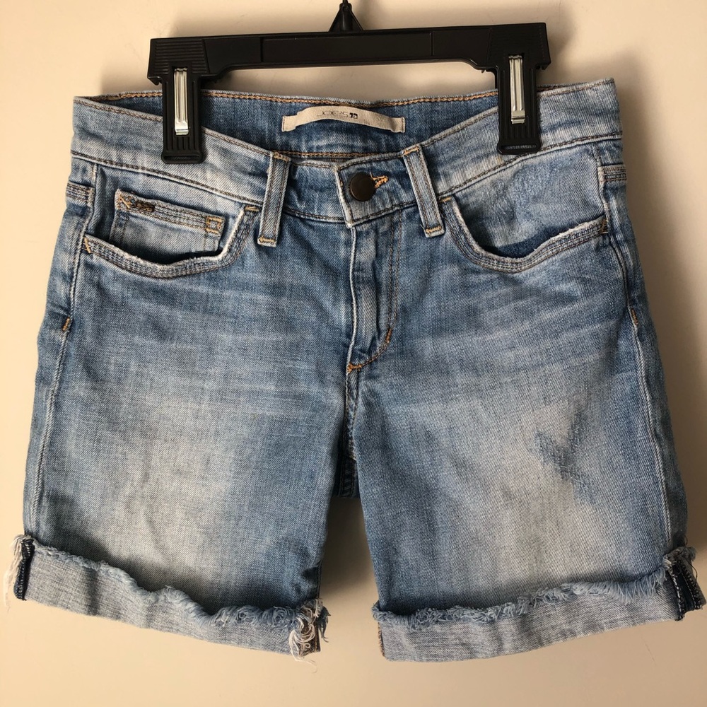 Joe’s Cuffed Denim Shorts Light Wash Mid Thigh Soft Jean 26